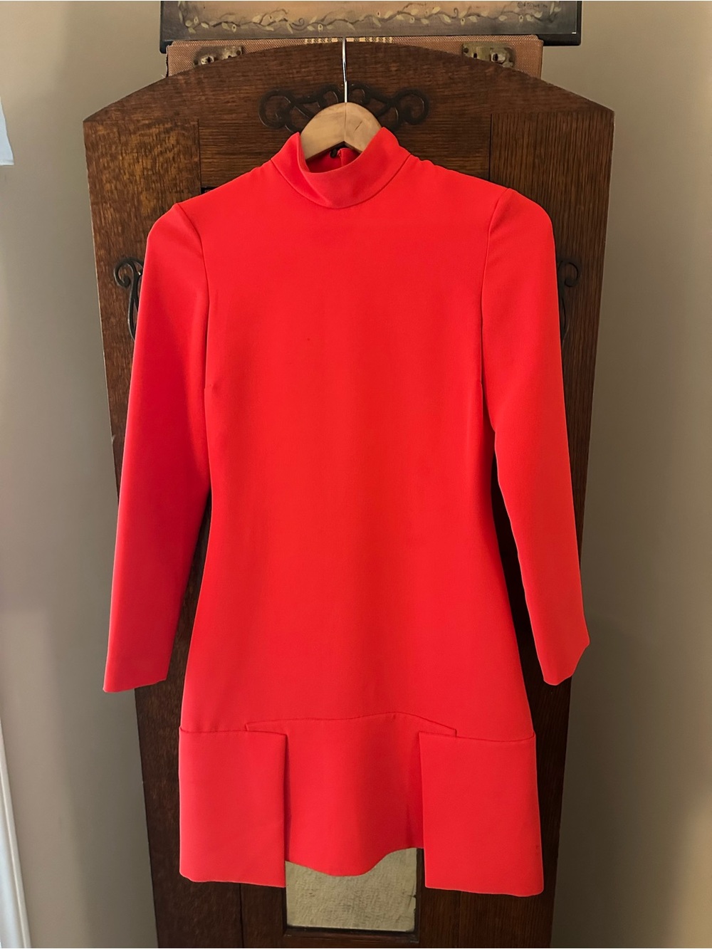 Victoria Beckham Poppy Red Minimalistic Drop Waist Women's Dress Size 4 Designer